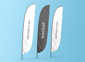 Feather Flags Banner Mockup