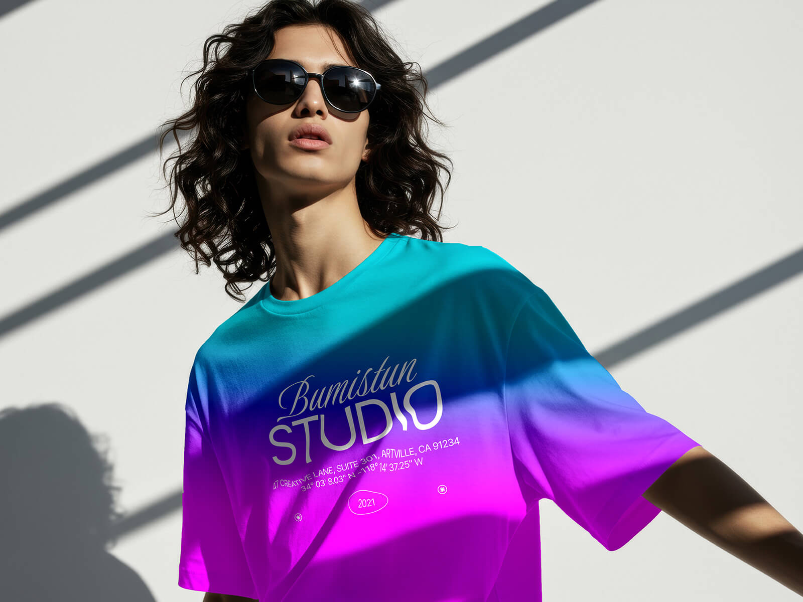 Female Model Oversized T-Shirt Mockup