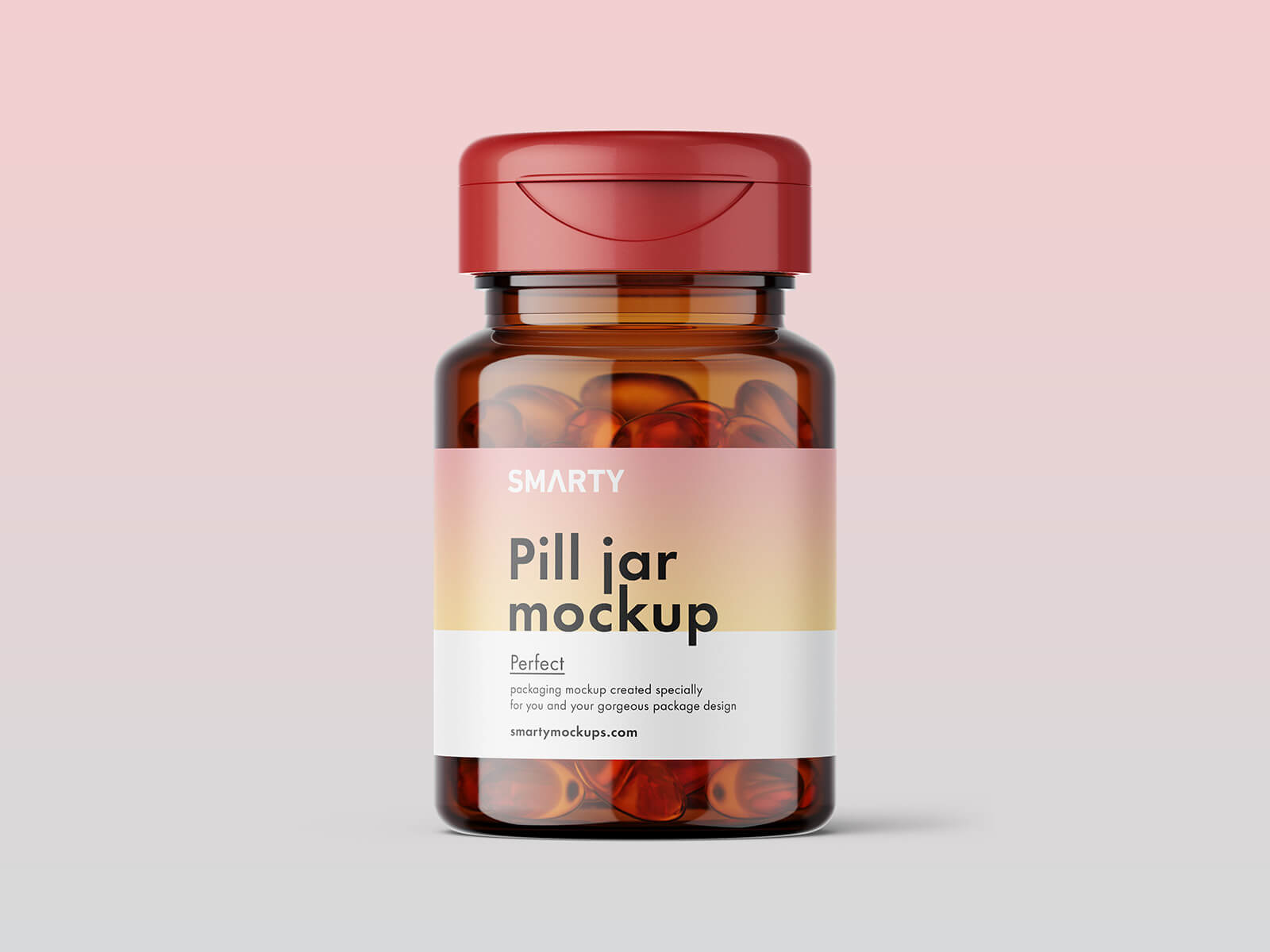 Flip Cap Soft Capsules Bottle Mockup