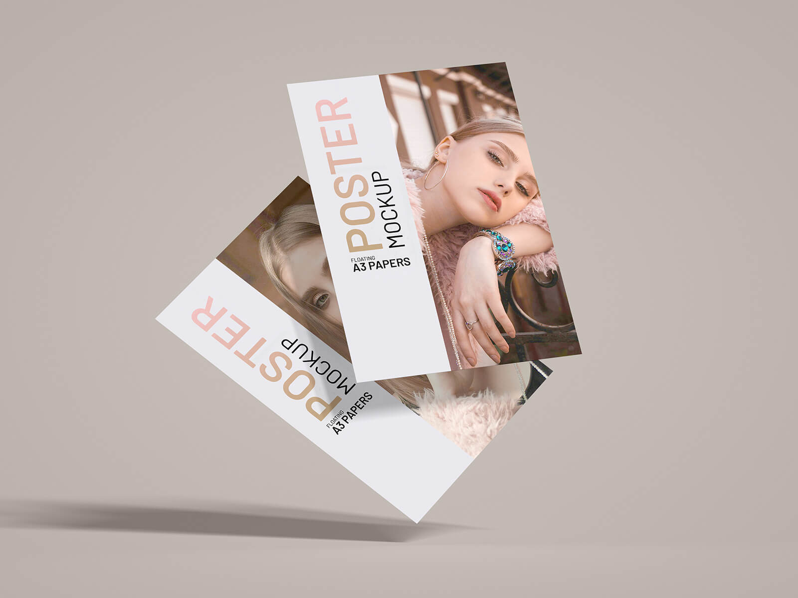 Плавающий плакат A3 Paper / Mockup флаера