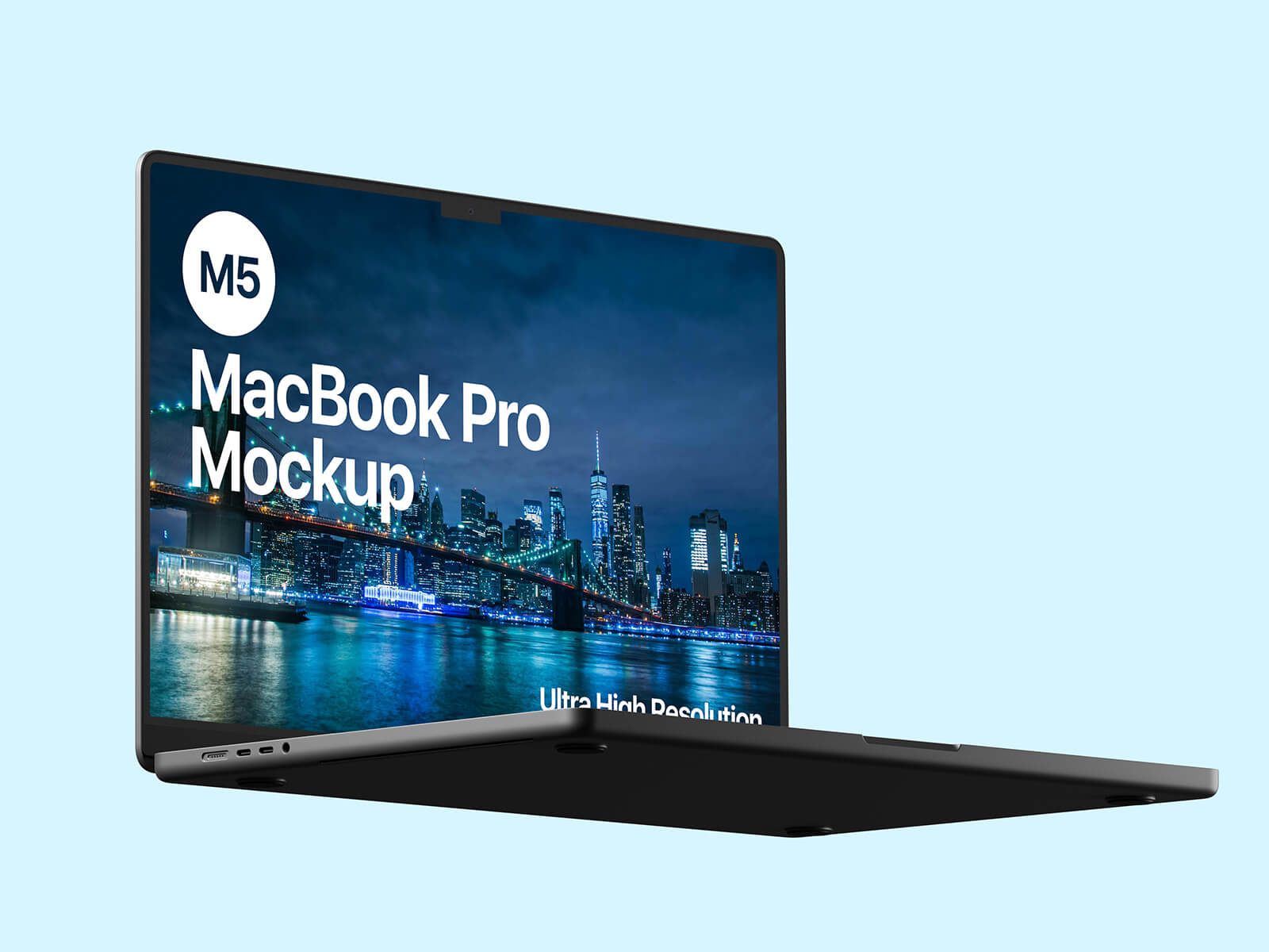 Плавающий M5 Macbook Pro Mockup