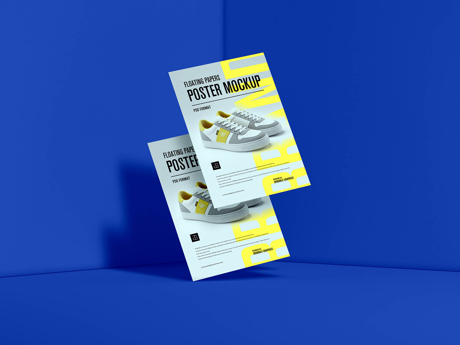 Floating Paper Flyers Mockup