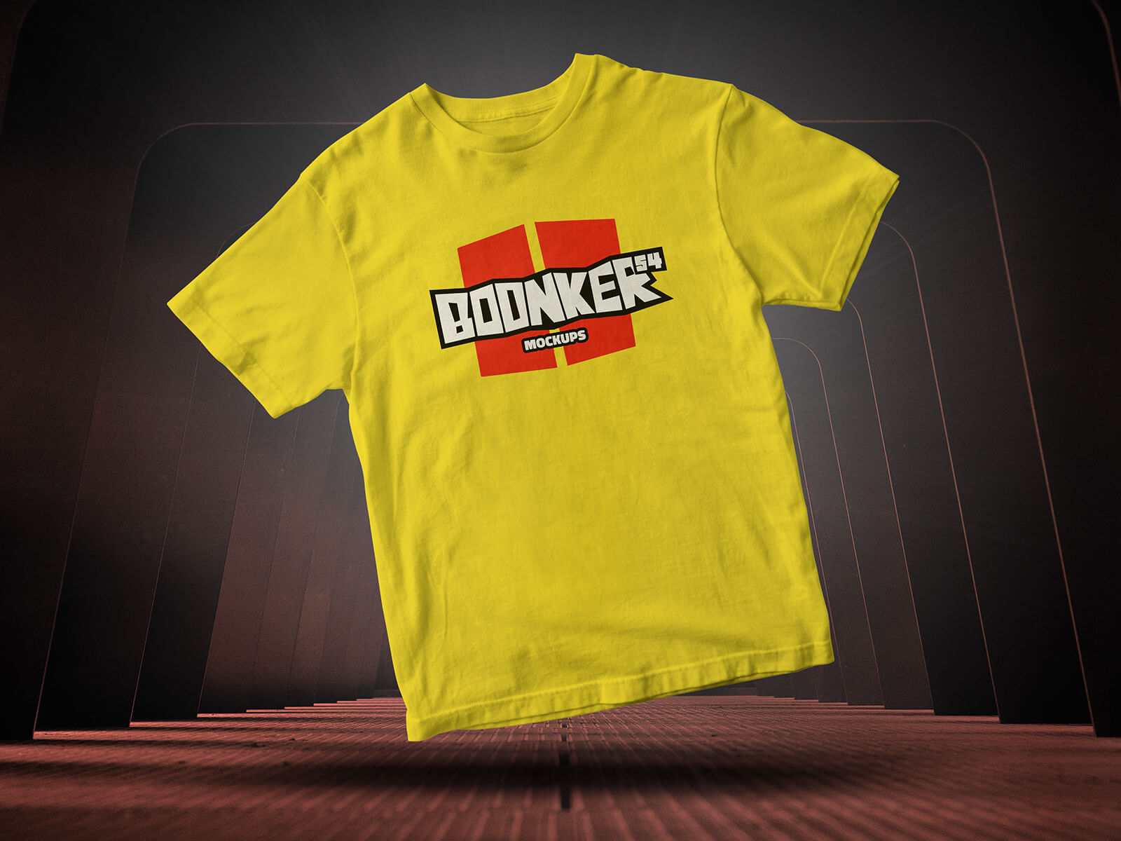 Floating Short Sleeves T-Shirt Mockup