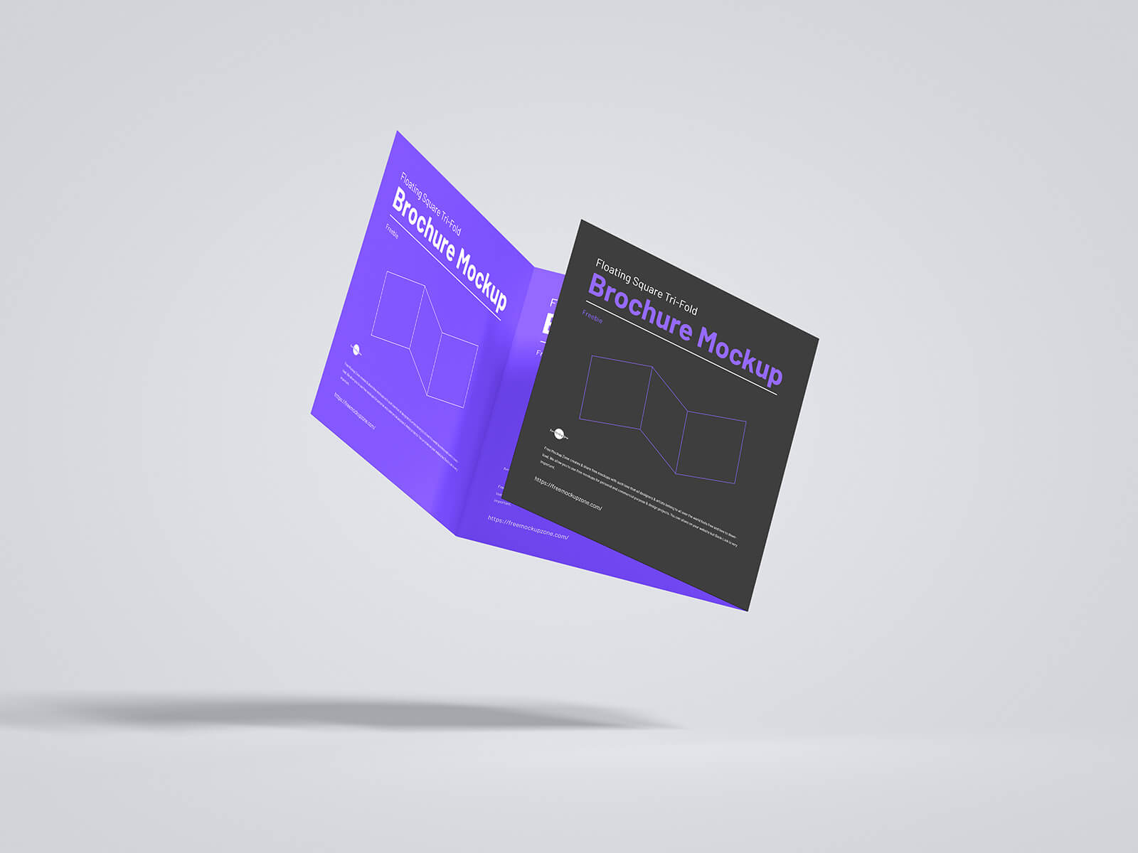 Brochure à trois volets carrés flottants