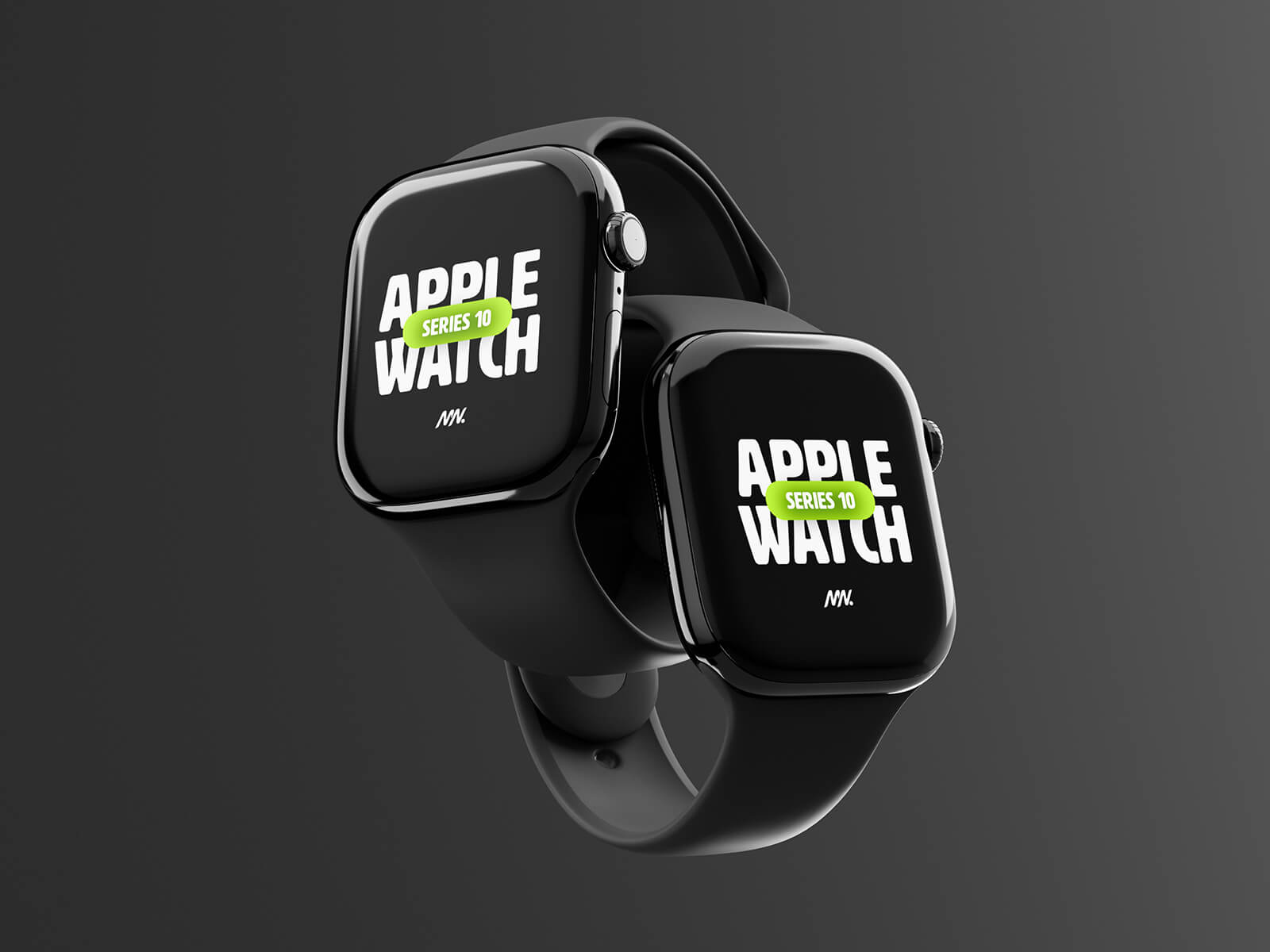Schwimmender Twin Apple Watch Series 10 Mockup