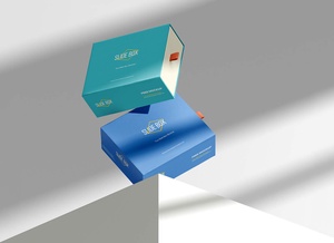 Schwimmende Dual -Slide -Verpackungsboxen Mockup