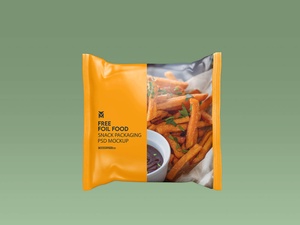 Foil Food Snack Packaging Mockup