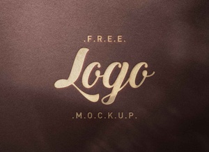 Strukturiertes Papier Gold Folie Buchdruck Logo Mockup