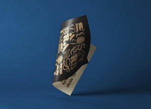 Folded Glossy Paper Branding Mockup