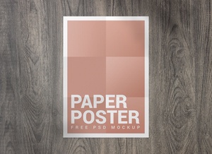 Folded Paper Poster Mockup Set With Shadow