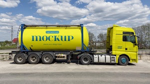 Fuel / Petrol Oil Tank Truck Mockup