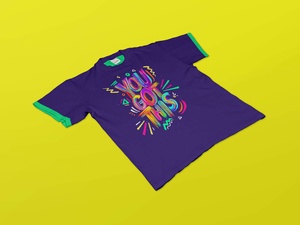Fully Customizable Half Sleeves Ringer T-Shirt Mockup Set