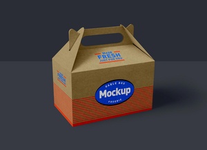 Kraft Take Away Gable Box Mockup