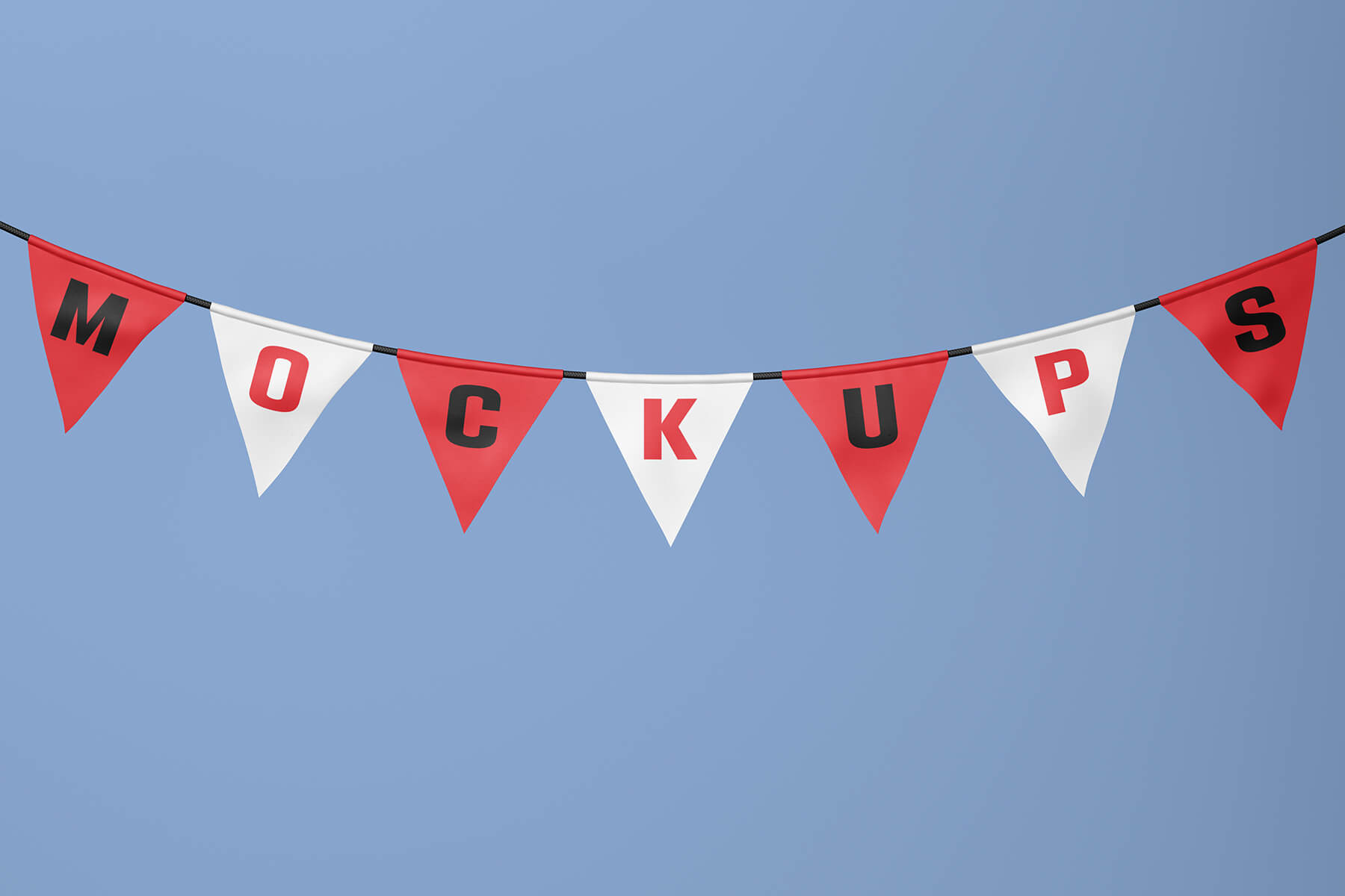 Garland Flag Mockup
