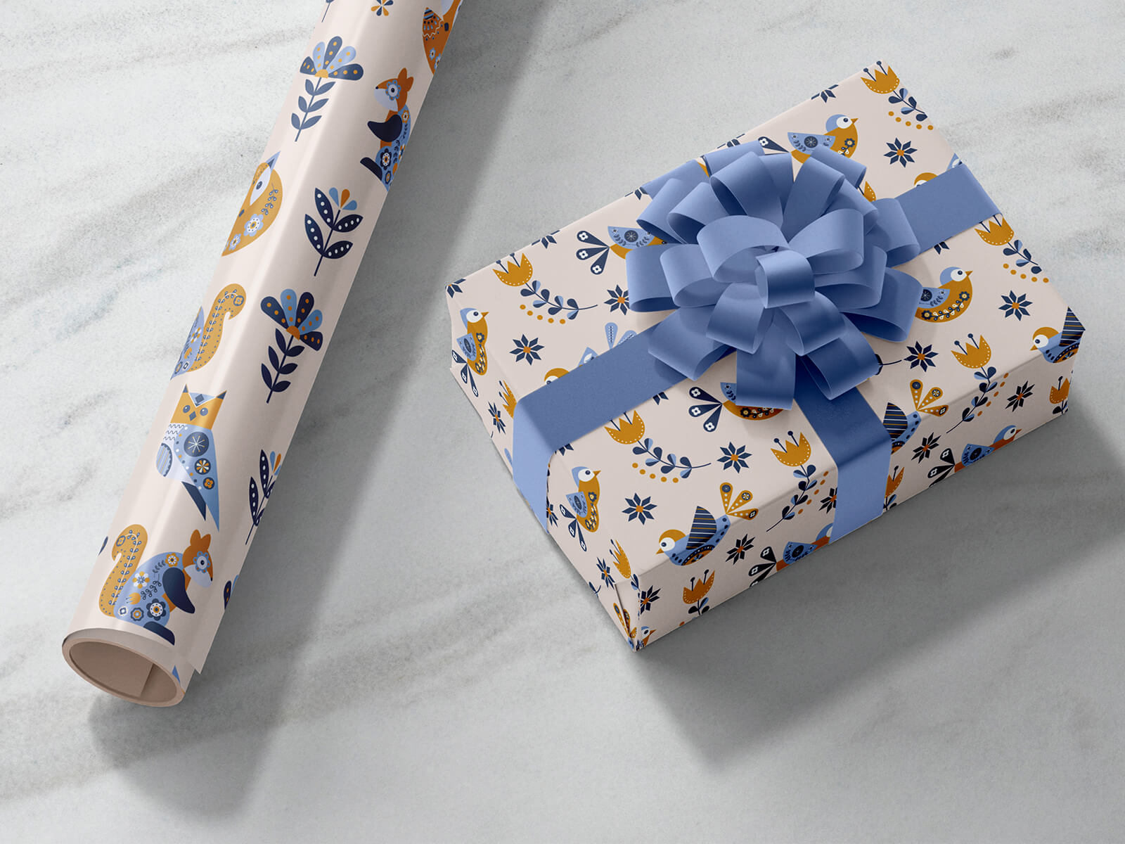 Maqueta de papel de envoltura de regalo