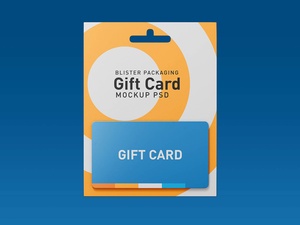 Gift Card Blister Packaging Mockup Set