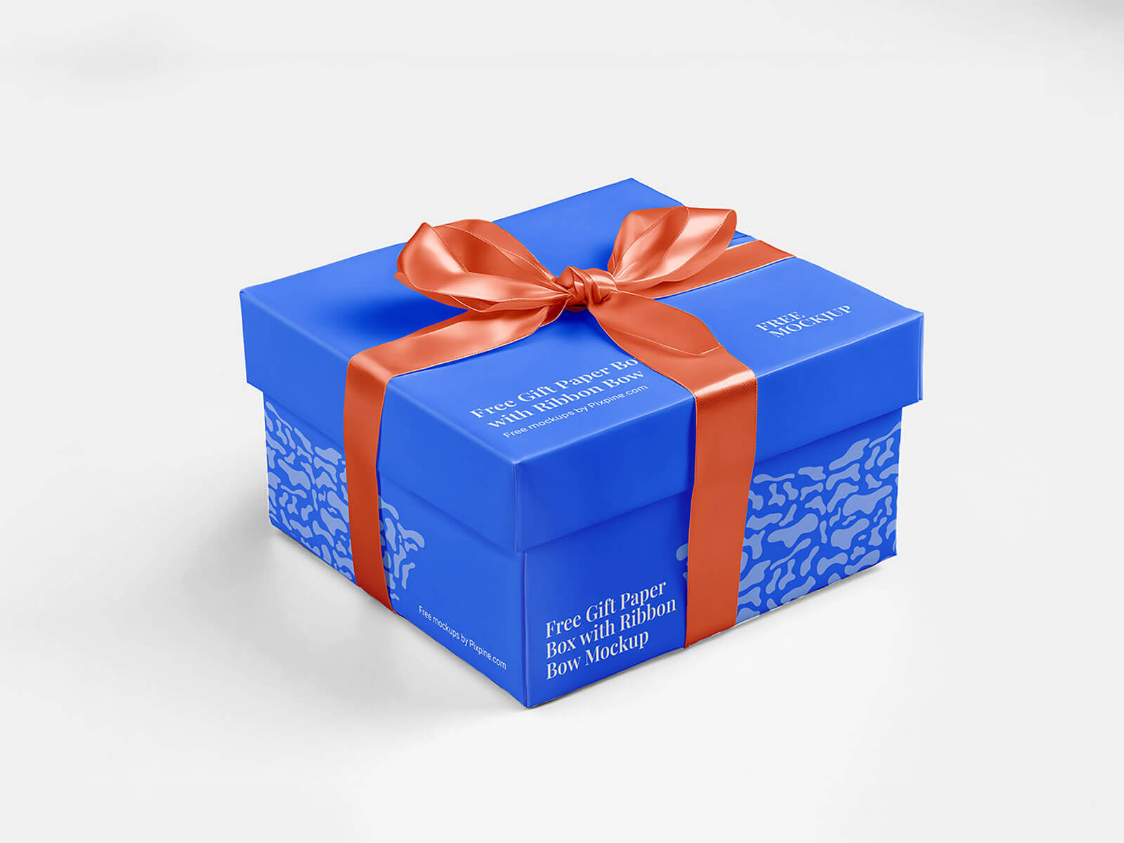 Mockup de caja de papel de papel de arco de cinta