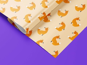  Gift Wrapping Paper Mockup Set