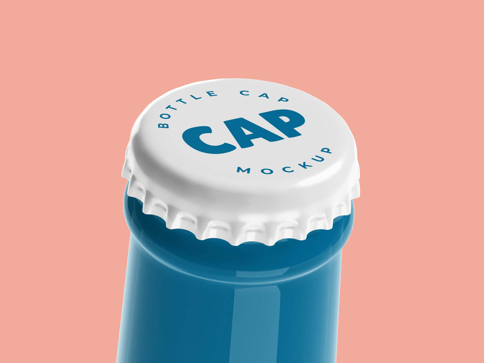 Glass Bottle Crown Cap Mockup
