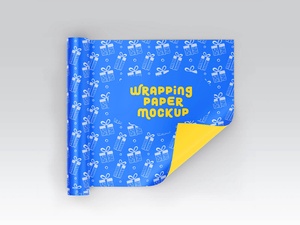Glossy Gift Wrapping Paper Mockup Set