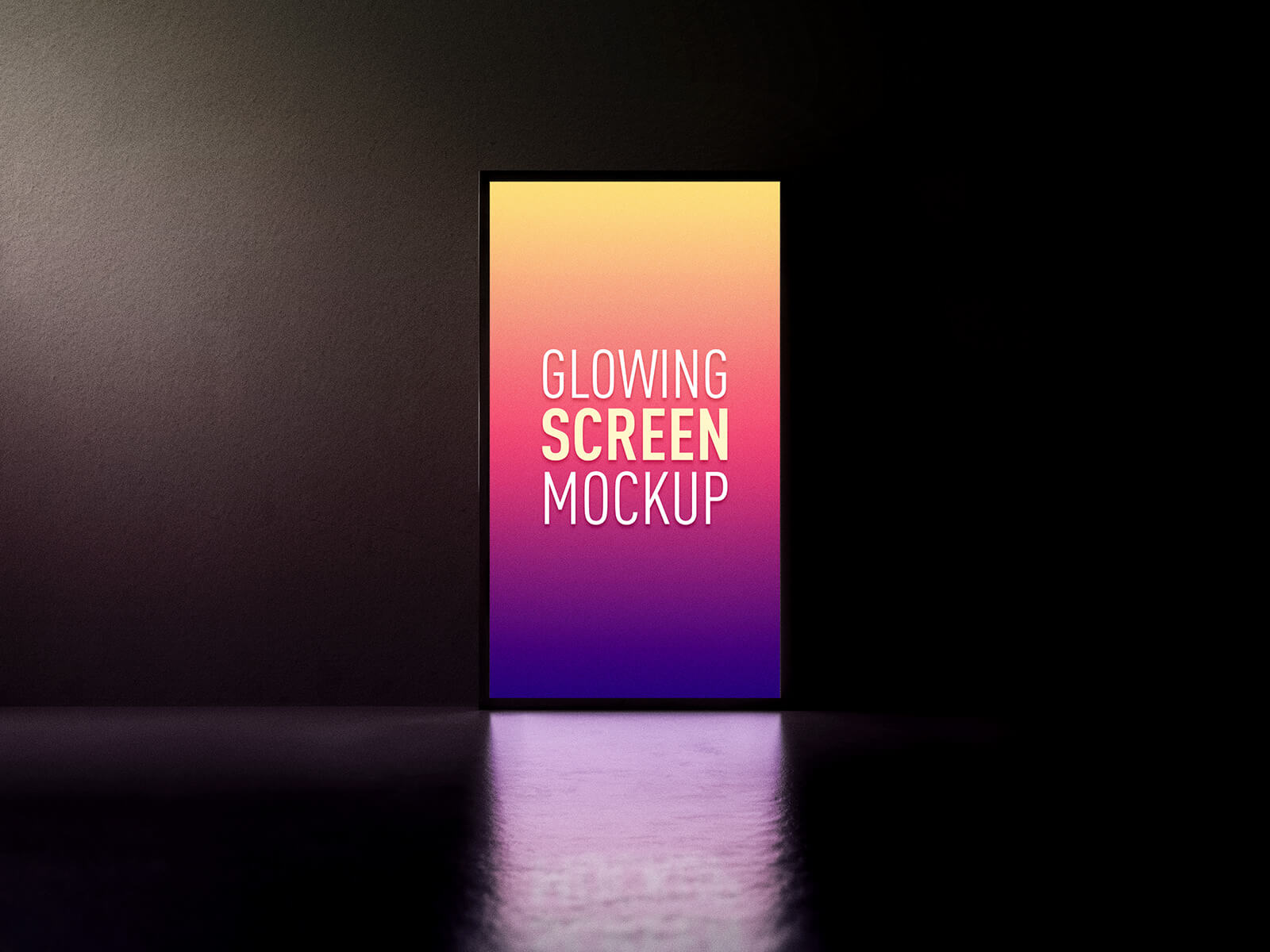 Pantalla digital de Mupi brillante en una maqueta oscura
