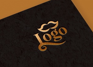 Maqueta de logotipo de lámina de oro en tarjeta texturizada