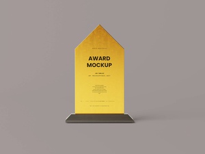 5 Free Golden Shield Award Trophy Mockup Files
