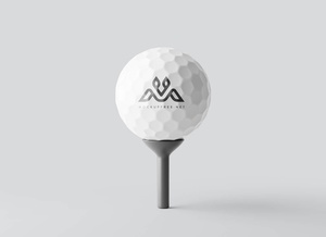 Golf Ball On A Tee Logo Mockup
