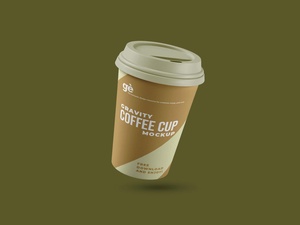 重力紙コーヒーカップのモックアップ
