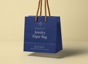 Gravity Paper Shopping Bag Packaging Mockup