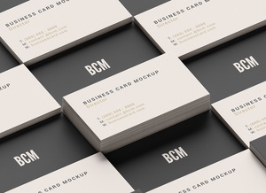 Grid Style Business Card Mockup