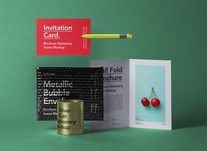 Brochure à demi-pliage et carte de papeterie de carte d'invitation