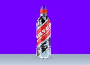 Media maqueta de botellas de agua deportiva