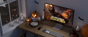  Halloween Theme Monitor Mockup