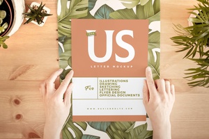 US Letter Paper Flyer Mockup