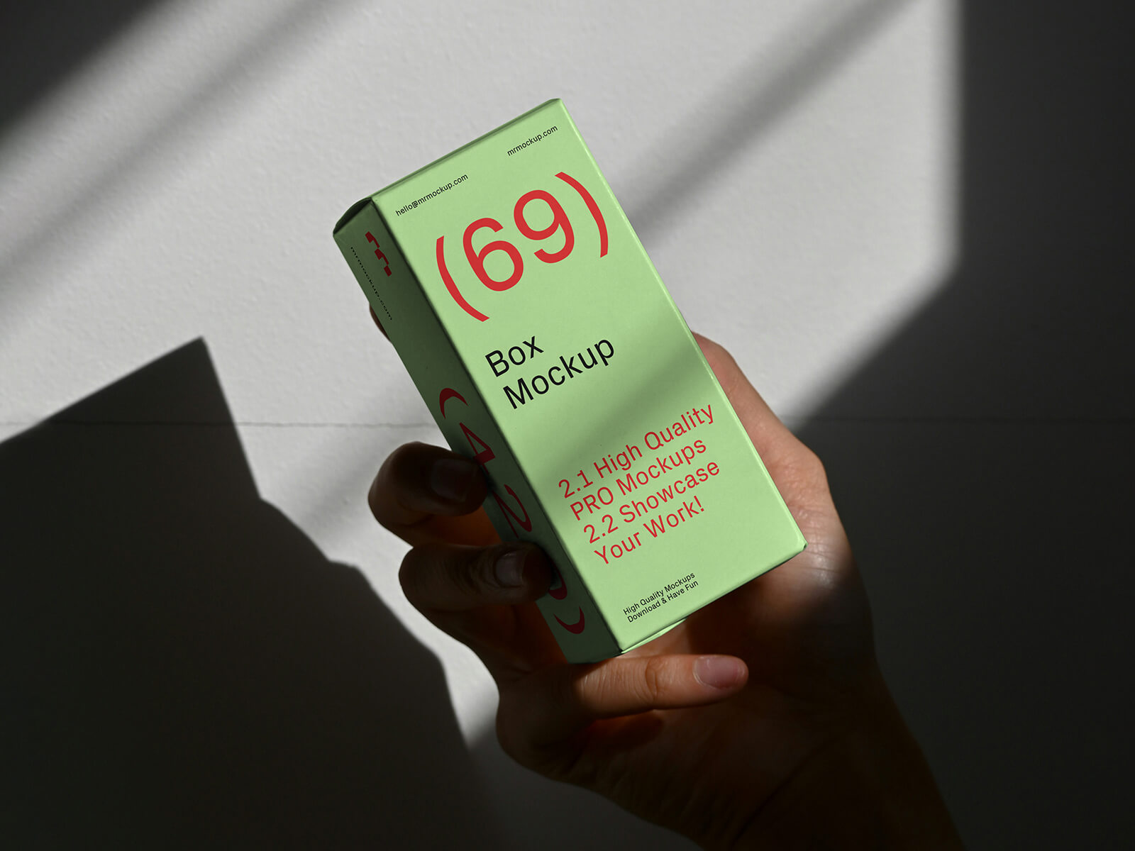 手持ちの化粧品/医薬品ボックスのモックアップ