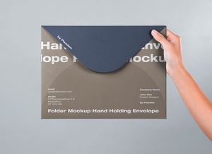 Hand Holding Large Envelope Mockup