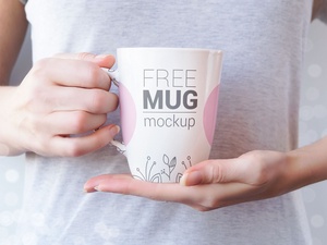 Hand Holding Mug Mockup Set