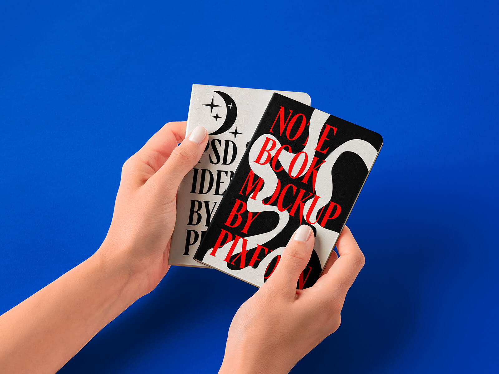 Hand-Holding Paper Notebook Mockup