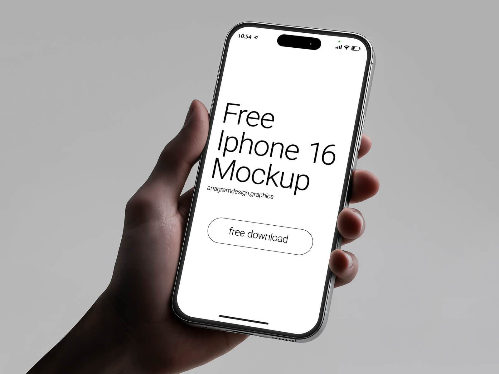 Hand Holding iPhone 16 Mockup