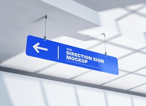 Hanging Direction Sign Mockup Set