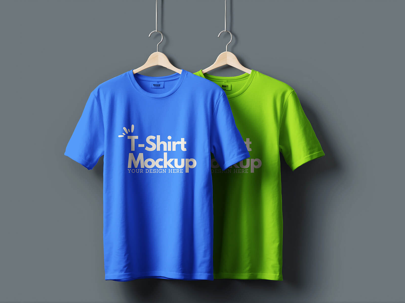 Mockup de camiseta de mangas cortas colgando
