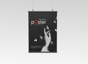 Hanging Poster PSD Mockup