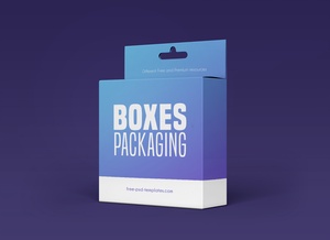 Hanging Retail Product Packaging Box Mockup Set