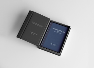 Hardcover Book With Magnetic Case Mockup