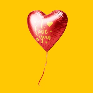 Maqueta de globo de corazón para el día de San Valentín 2020
