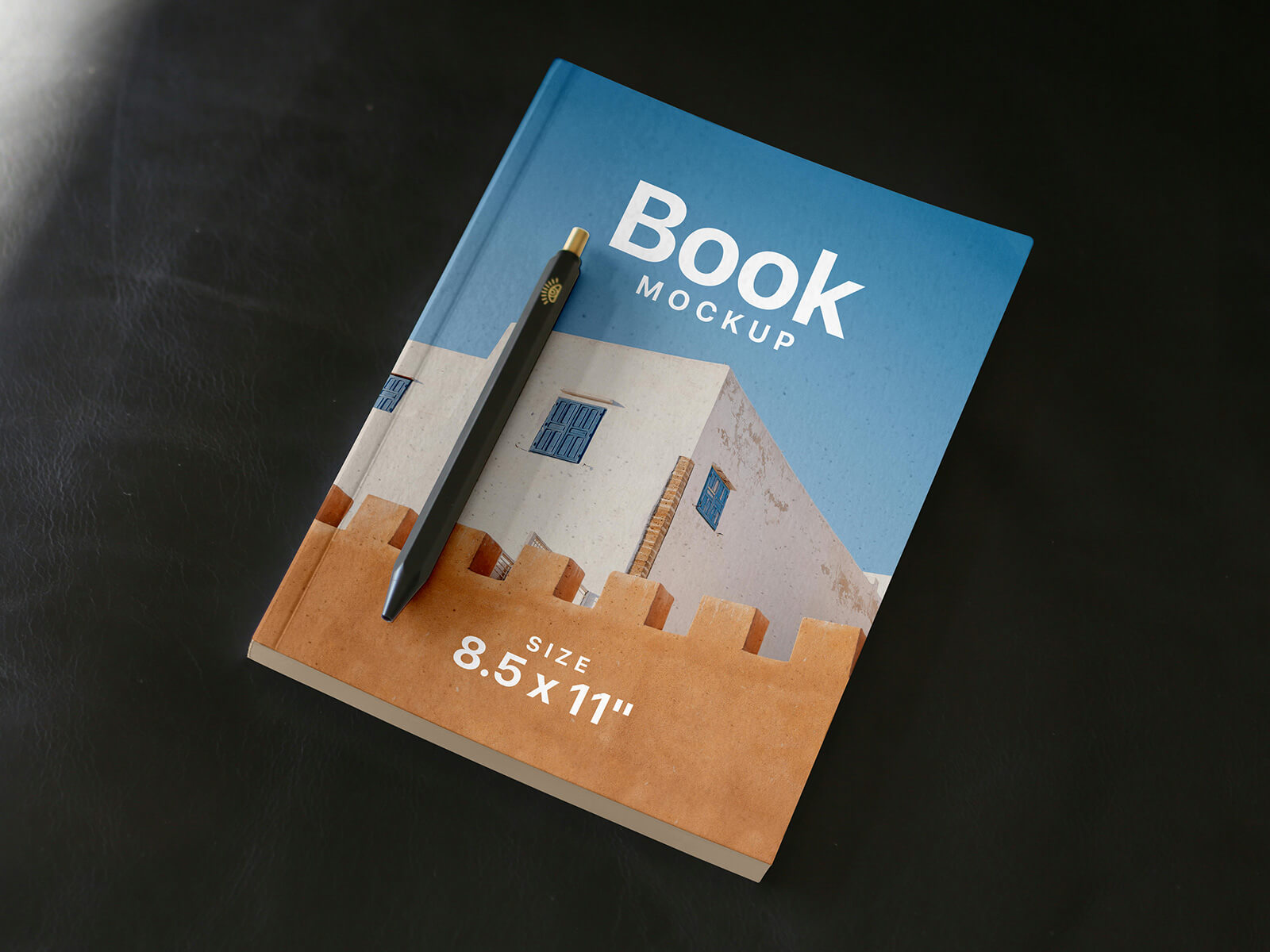 Titre du livre de poche de lettre américaine avec stylo moque