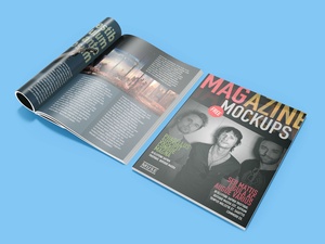 Hochwertiges Magazin -Mockups PSD -Set