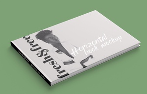 Hardcover Horizontal A4 Size Book Mockup (7 Scenes)