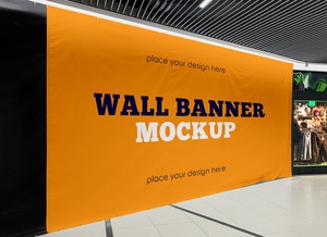 Maqueta de banner de pared horizontal